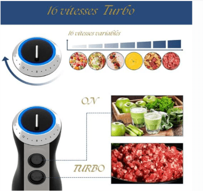 Mixeur 1000w rechargeable hachoir polyvalent irréprochable turbo - Cuisinelecoffret.com