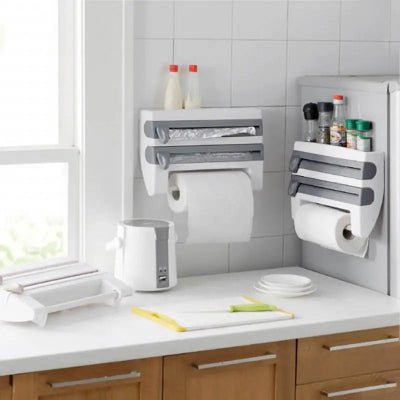 Rangement cuisine Dérouleur papier film alluminium 4 en 1 meuble rangement cuisine - Cuisinelecoffret.com