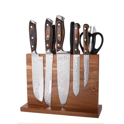 Rangement cuisine pour couteaux magnétique facile entretient bois d'acacia - Cuisinelecoffret.com