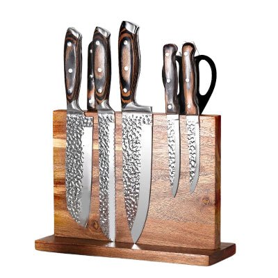 Rangement cuisine pour couteaux magnétique facile entretient bois d'acacia - Cuisinelecoffret.com