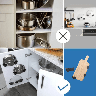 Rangement cuisine pour couvercle polyvalent fonctionnel innovant - Cuisinelecoffret.com