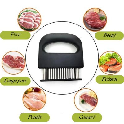 Ustensiles de cuisine attendrisseur de viande professionnel robuste sécuritaire - Cuisinelecoffret.com