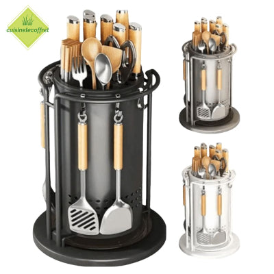 Rangement-cuisine-bloc-couteaux-rotatif-metal-robuste-qualite-inegale