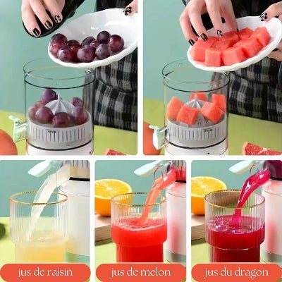 Extracteur de jus mixeur centrifugeuse indispensable silencieux rechargeable - Cuisinelecoffret.com