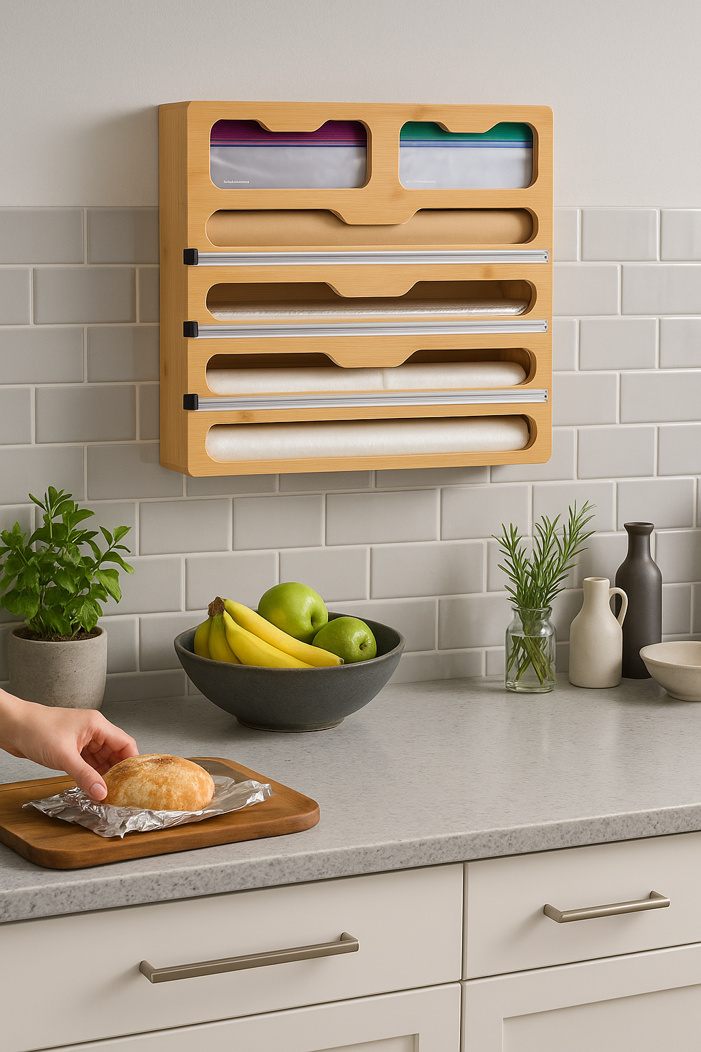 Ustensiles de cuisine | Organiseur Bambou 5-en-1