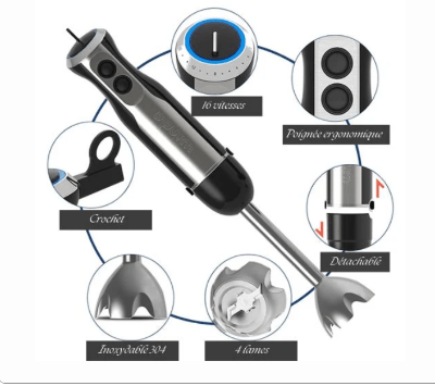Mixeur 1000w rechargeable hachoir polyvalent irréprochable turbo - Cuisinelecoffret.com