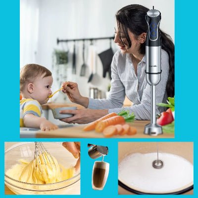 Mixeur, hachoir à viande mixer plongeant 1500w qualité supérieur - Cuisinelecoffret.com
