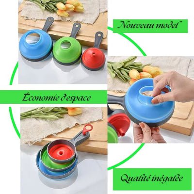 Moule silicone : Entonnoir pliable 1 entonnoir silicone pliable qualité inégalé - Cuisinelecoffret.com