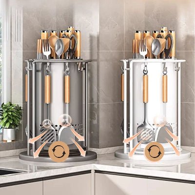 Rangement cuisine bloc couteaux rotatif métal robuste qualité inégalé - Cuisinelecoffret.com