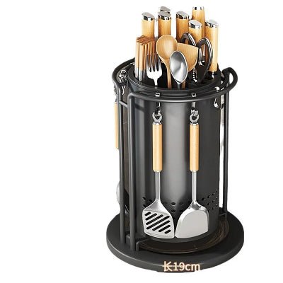 Rangement cuisine bloc couteaux rotatif métal robuste qualité inégalé - Cuisinelecoffret.com
