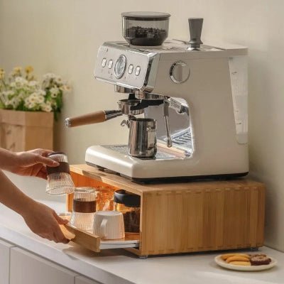 Rangement cuisine pour cafetière support micro onde meuble polyvalent - Cuisinelecoffret.com