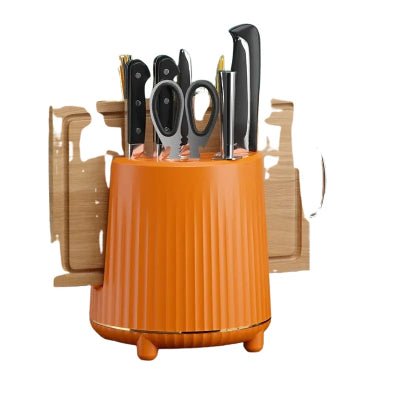 Rangement cuisine support à ustensiles rotatif bloc couteaux innovant - Cuisinelecoffret.com