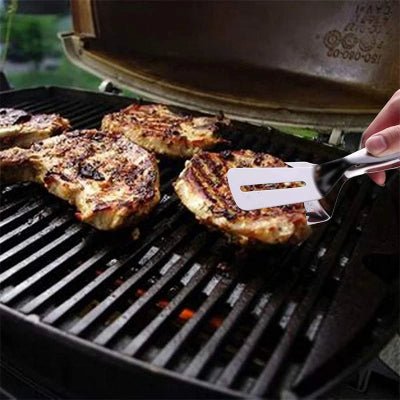 Ustensiles de cuisine: Duo spatules inoxydable pince pour cuisine haut de gamme - Cuisinelecoffret.com